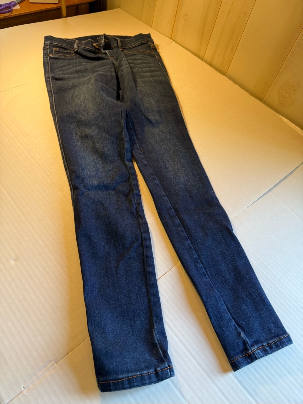 SO Women’s Mid Rise Skinny Jeans Blue Dark Wash 5-Pocket Button Zip Denim